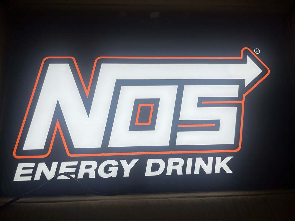 NOS Energy Drink LED Light Up Wall Sign. 18x10